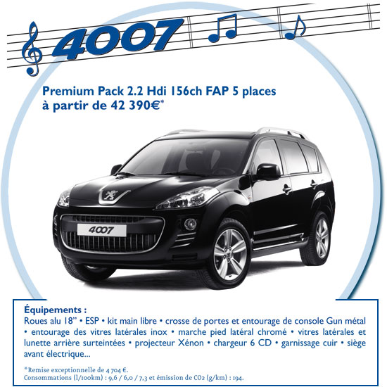 Peugeot 4007 - Les promos bleues - Peugeot R�union
