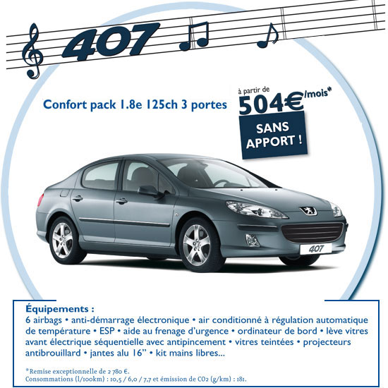 Peugeot 407 - Les promos bleues - Peugeot R�union