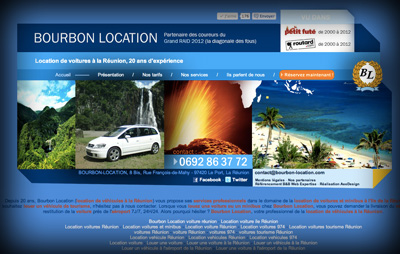 Accueil Bourbon Location - Axedesign - Création site Internet Réunion/Hébergement site Internet Réunion/Référencement site Internet Réunion