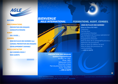 Accueil AGLE International - Axedesign - Création site Internet Réunion/Hébergement site Internet Réunion/Référencement site Internet Réunion