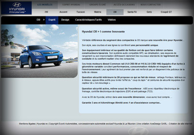 Page intérieure Hyundai Réunion (V2) - Axedesign - Création site Internet Réunion/Hébergement site Internet Réunion/Référencement site Internet Réunion