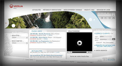 Accueil Veolia Eau Réunion - Axedesign - Création site Internet Réunion/Hébergement site Internet Réunion/Référencement site Internet Réunion