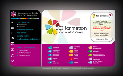 Accueil CCI Formation - Axedesign - Création site Internet Réunion/Hébergement site Internet Réunion/Référencement site Internet Réunion
