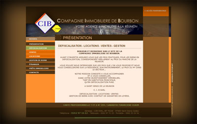 Accueil Compagnie ImmobiliÃ¨re de Bourbon - Axedesign - Création site Internet Réunion/Hébergement site Internet Réunion/Référencement site Internet Réunion