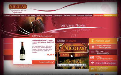 Accueil Les caves NICOLAS - Axedesign - Création site Internet Réunion/Hébergement site Internet Réunion/Référencement site Internet Réunion