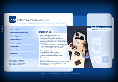 Accueil ACA Conseil et Associ�s - Axedesign - Cr�ation site Internet R�union/H�bergement site Internet R�union/R�f�rencement site Internet R�union