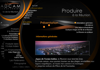 Page int�rieure Association pour le D�veloppement du Cin�ma de l'Audiovisuel et du Multim�dia(ADCAM) - Axedesign - Cr�ation site Internet R�union/H�bergement site Internet R�union/R�f�rencement site Internet R�union