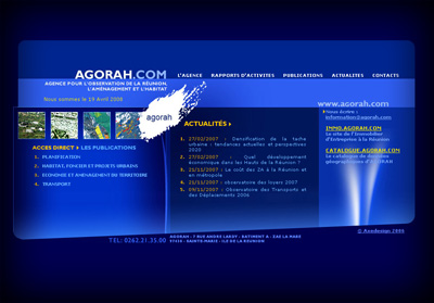 Accueil Agence pour l'observation de la R�union l'am�nagement  et l'habitat (AGORAH)   - Axedesign - Cr�ation site Internet R�union/H�bergement site Internet R�union/R�f�rencement site Internet R�union