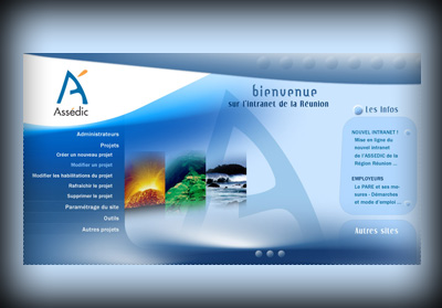 Autre visuel Assedic (Intranet) - Axedesign - Cr�ation site Internet R�union/H�bergement site Internet R�union/R�f�rencement site Internet R�union