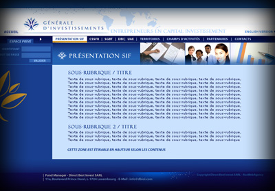 Page int�rieure Direct Best Invest (Soci�t� G�n�rale d'Investissement) - Axedesign - Cr�ation site Internet R�union/H�bergement site Internet R�union/R�f�rencement site Internet R�union