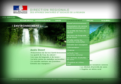 Autre visuel DRASS de la R�union (Internet, Intranet, Extranet) - Axedesign - Cr�ation site Internet R�union/H�bergement site Internet R�union/R�f�rencement site Internet R�union