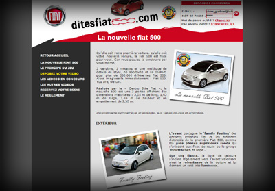 Page int�rieure DitesFiat500.com  - Axedesign - Cr�ation site Internet R�union/H�bergement site Internet R�union/R�f�rencement site Internet R�union