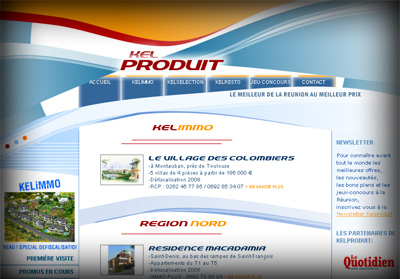 Accueil Kelproduit - Axedesign - Cr�ation site Internet R�union/H�bergement site Internet R�union/R�f�rencement site Internet R�union