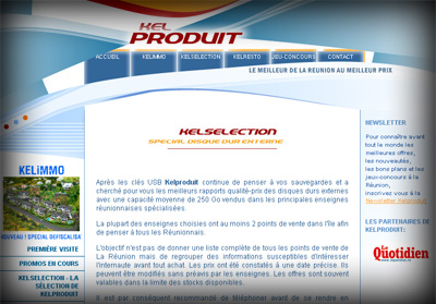 Page int�rieure Kelproduit - Axedesign - Cr�ation site Internet R�union/H�bergement site Internet R�union/R�f�rencement site Internet R�union