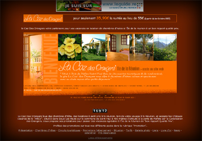 Accueil La Caz des Orangers - Axedesign - Cr�ation site Internet R�union/H�bergement site Internet R�union/R�f�rencement site Internet R�union