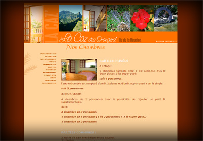 Page int�rieure La Caz des Orangers - Axedesign - Cr�ation site Internet R�union/H�bergement site Internet R�union/R�f�rencement site Internet R�union