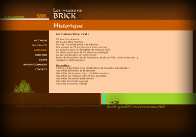 Page int�rieure Les Maisons Brick - Axedesign - Cr�ation site Internet R�union/H�bergement site Internet R�union/R�f�rencement site Internet R�union