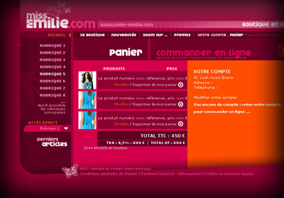 Page int�rieure Miss-Emilie.com - Axedesign - Cr�ation site Internet R�union/H�bergement site Internet R�union/R�f�rencement site Internet R�union